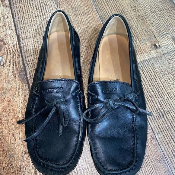 geox Respira Melbourne Black Driving Moccasins - Picture 9 of 12